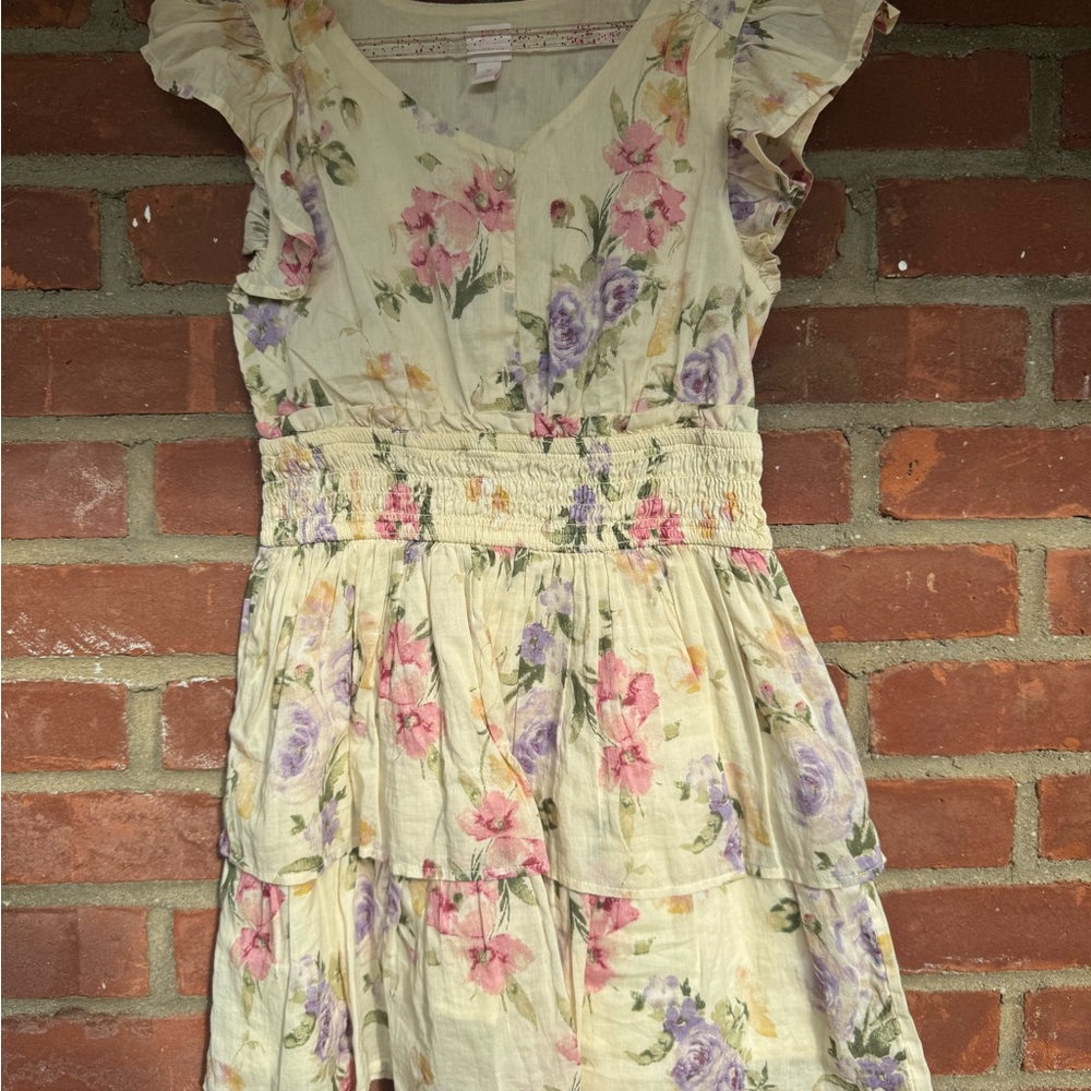 GAP x Loveshackfancy Kids Floral Dress in Cream and Purple